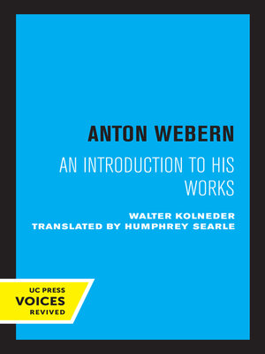cover image of Anton Webern